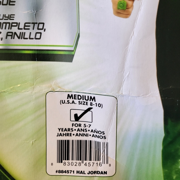 🎃GREEN LANTERN 2012 LICENSED HAL JORDAN like new CHILD COSTUME Medium 8/10 - Picture 10 of 15